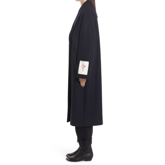 Golden Goose Women's Navy Blue 2B Oversize Virgin Wool Blend Coat Size 42 IT - Picture 2 of 8